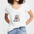 Books The Original Handheld Device Book Librarian Premium Women's Jersey Short Sleeve Deep V-Neck Tshirt