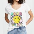 Bruh We Out 5th Graders Fifth Grade Graduation Class 2025 Women's Jersey Short Sleeve Deep V-Neck Tshirt