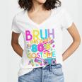 Bruh This Is My 80's Costume Nostalgia Mixtape 80s 90s Party Women's Jersey Short Sleeve Deep V-Neck Tshirt