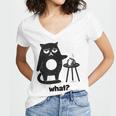 Cat What Humor Introvert Anti-Social Women's Jersey Short Sleeve Deep V-Neck Tshirt Cat What Humor Introvert Anti-Social Women's Jersey Short Sleeve Deep V-Neck Tshirt