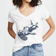 Cavalier King Charles Spaniel Book Nap Vintage Dog Mom Dad Women's Jersey Short Sleeve Deep V-Neck Tshirt