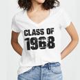 Class Of 1968 High School College Graduation Reunion Women's Jersey Short Sleeve Deep V-Neck Tshirt