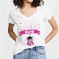 Class Of 2018 Preschool Graduation Girls Pre K Women's Jersey Short Sleeve Deep V-Neck Tshirt