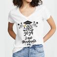 Class Of 2024 Law Graduation 2024 JD Degree Law Graduate Women's Jersey Short Sleeve Deep V-Neck Tshirt