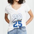 Class Of 2025 Senior Graduation 2025 Blue Women's Jersey Short Sleeve Deep V-Neck Tshirt