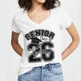 Class Of 2026 Senior 2026 Graduation Women's Jersey Short Sleeve Deep V-Neck Tshirt