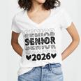 Class Of 2026 Senior Graduation Year Women's Jersey Short Sleeve Deep V-Neck Tshirt