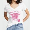 Class Of 2032 Senior 2032 Back To School 2032 Graduation Cap Women's Jersey Short Sleeve Deep V-Neck Tshirt