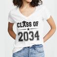 Class Of 2034 Shirt Graduation Women's Jersey Short Sleeve Deep V-Neck Tshirt