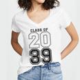 Class Of 2039 Blue Graduation Senior Student Tee Women's Jersey Short Sleeve Deep V-Neck Tshirt