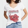 Clifford The Big Red Dog Clifford And Emily Book Cover Women's Jersey Short Sleeve Deep V-Neck Tshirt