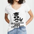 College High School Graduation Grad 2018 Shirt Women's Jersey Short Sleeve Deep V-Neck Tshirt