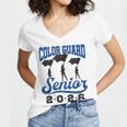 Color Guard Senior 2026 Flags Marching Band Graduation Grad Women's Jersey Short Sleeve Deep V-Neck Tshirt