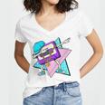 Dabbing Cassette Tape 70s 80s 80s Outfit Nostalgia Women's Jersey Short Sleeve Deep V-Neck Tshirt Dabbing Cassette Tape 70s 80s 80s Outfit Nostalgia Women's Jersey Short Sleeve Deep V-Neck Tshirt