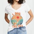 I Dig The 70s Aesthetic Nostalgia 1970's Retro 70s Party Women's Jersey Short Sleeve Deep V-Neck Tshirt I Dig The 70s Aesthetic Nostalgia 1970's Retro 70s Party Women's Jersey Short Sleeve Deep V-Neck Tshirt