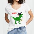 Dinosaur Rawr Diploma Graduate Graduation Women's Jersey Short Sleeve Deep V-Neck Tshirt