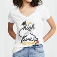 Disney Mickey Mouse A Big High Five For Today Graduation Women's Jersey Short Sleeve Deep V-Neck Tshirt