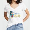 Disney Mickey Mouse Cap & Gown '25 Graduation Class Of 2025 Premium Tri-Blend Women's Jersey Short Sleeve Deep V-Neck Tshirt