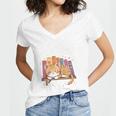 Easily Distracted By Cats And Books Cute Cat Sleeping Girls Women's Jersey Short Sleeve Deep V-Neck Tshirt