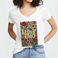 Elder Emo Floral Gothic Vintage Nostalgia Women's Jersey Short Sleeve Deep V-Neck Tshirt