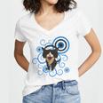 Frutiger Aero Cat Meme Headphone Kitty Cat Lover Women's Jersey Short Sleeve Deep V-Neck Tshirt