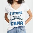 Future CRNA Nurse Anesthetist Student Nursing RN Graduation Women's Jersey Short Sleeve Deep V-Neck Tshirt