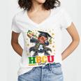 Future HBCU Grad Dabbing Kid Graduation For Boys Kids Women's Jersey Short Sleeve Deep V-Neck Tshirt