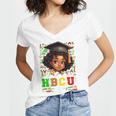 Future HBCU Grad Girl Kids Graduation HBCU College Women's Jersey Short Sleeve Deep V-Neck Tshirt