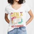 Gen X Lots Of Memories No Evidence Retro Nostalgia Humor Women's Jersey Short Sleeve Deep V-Neck Tshirt