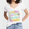 Goodbye 1st Grade To 2nd But First Summer Graduation Women's Jersey Short Sleeve Deep V-Neck Tshirt