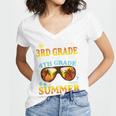 Goodbye 3rd Grade Graduation To 4th Grade First Summer Beach Women's Jersey Short Sleeve Deep V-Neck Tshirt