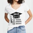 Grad 2021 Graduation Tassel Was Worth The Hassle Women's Jersey Short Sleeve Deep V-Neck Tshirt