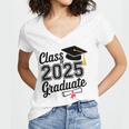 Graduation 2025 Senior 2025 Class Of 2025 Graduate Women's Jersey Short Sleeve Deep V-Neck Tshirt