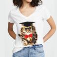 Graduation Cat Class Of 2023 Women's Jersey Short Sleeve Deep V-Neck Tshirt