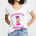 Graduation Kindergarten Last Day Of School Shirt Girls Women's Jersey Short Sleeve Deep V-Neck Tshirt