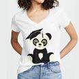 Graduation Panda Bear 2017 Graduate Graduation T-Sh Women's Jersey Short Sleeve Deep V-Neck Tshirt