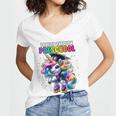 Graduation Preschool Unicorn Roller Skate Girls Pre-K Grad Women's Jersey Short Sleeve Deep V-Neck Tshirt