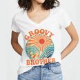 Groovy Brother 70s Aesthetic Nostalgia 1970's Retro Brother Women's Jersey Short Sleeve Deep V-Neck Tshirt Groovy Brother 70s Aesthetic Nostalgia 1970's Retro Brother Women's Jersey Short Sleeve Deep V-Neck Tshirt
