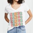 Groovy Senior Graduation Cute Groovy Senior Class Of 2024 Women's Jersey Short Sleeve Deep V-Neck Tshirt