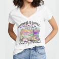 Happiness Is Coffee And a Good Book Women Love Reading Book Women's Jersey Short Sleeve Deep V-Neck Tshirt Happiness Is Coffee And a Good Book Women Love Reading Book Women's Jersey Short Sleeve Deep V-Neck Tshirt