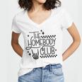 The Homebody Club Retro Introvert Antisocial Women's Jersey Short Sleeve Deep V-Neck Tshirt The Homebody Club Retro Introvert Antisocial Women's Jersey Short Sleeve Deep V-Neck Tshirt
