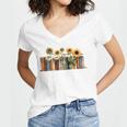 I'm With The Banned Read Banned Books Bookworm Women's Jersey Short Sleeve Deep V-Neck Tshirt