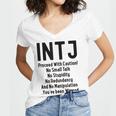 INTJ Rules Architect Personality Type Introvert Women's Jersey Short Sleeve Deep V-Neck Tshirt