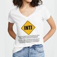 INTJ Warnings Architect Personality Type Introvert Women's Jersey Short Sleeve Deep V-Neck Tshirt