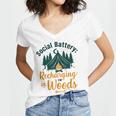 Introvert Camping Social Battery Recharging In The Woods Women's Jersey Short Sleeve Deep V-Neck Tshirt Introvert Camping Social Battery Recharging In The Woods Women's Jersey Short Sleeve Deep V-Neck Tshirt
