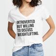 Introverted Weightlifter Gym Weightlifting Introvert Women's Jersey Short Sleeve Deep V-Neck Tshirt Introverted Weightlifter Gym Weightlifting Introvert Women's Jersey Short Sleeve Deep V-Neck Tshirt