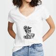 Introverted But Willing To Discuss Snacks Coffee Premium Women's Jersey Short Sleeve Deep V-Neck Tshirt