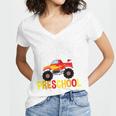 I Just Crushed Preschool Monster Graduation Pre-K Shirt Women's Jersey Short Sleeve Deep V-Neck Tshirt