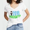 Kids 2018 Kindergarten Graduation Women's Jersey Short Sleeve Deep V-Neck Tshirt
