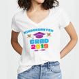 Kids Kindergarten Grad 2019 Graduation T-Shirt Women's Jersey Short Sleeve Deep V-Neck Tshirt